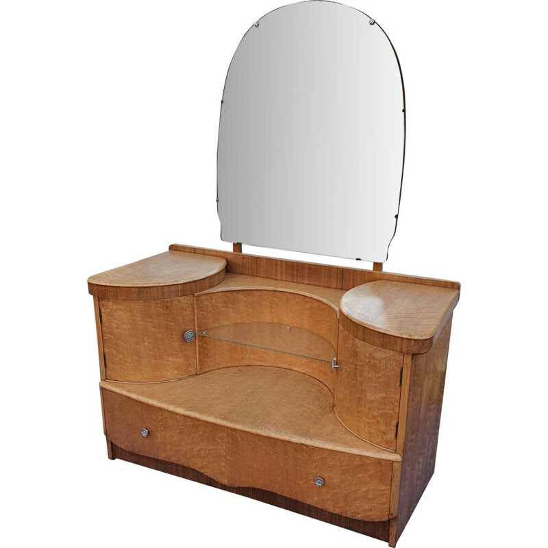 Vintage maple art deco vanity