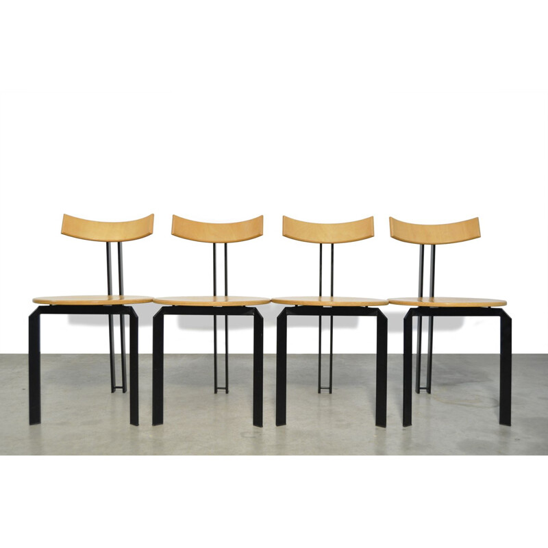 Set of 4 vintage dining chairs model Zeta by Martin Haksteen for Harvink, Netherlands 1980s