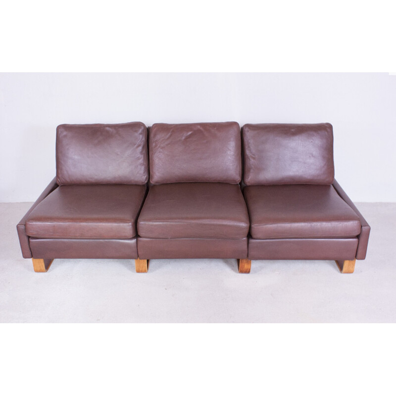 Cor 3 seater sofa in leather, Friedrich Wilhem MOLLER - 1960s