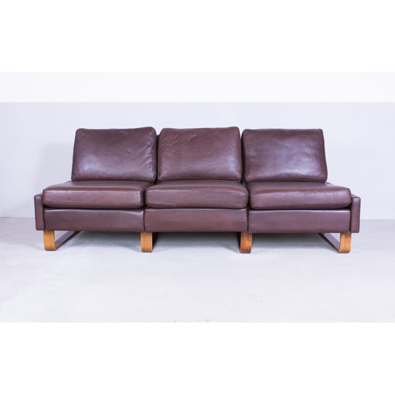 Cor 3 seater sofa in leather, Friedrich Wilhem MOLLER - 1960s