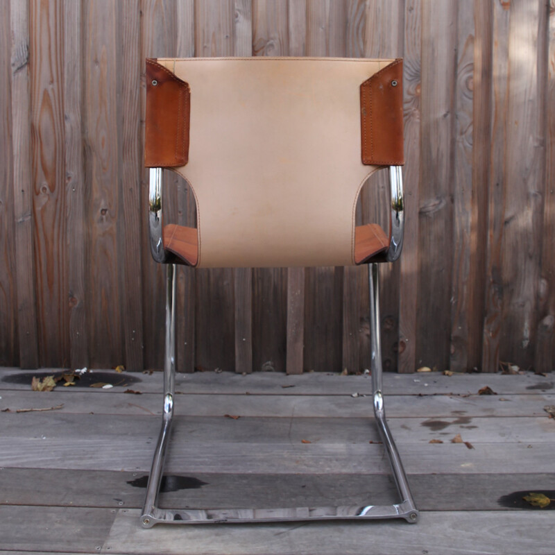 Set of 4 vintage chairs model 920 in leather by Carlo Bartoli