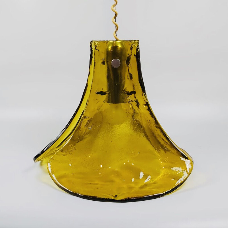 Vintage Murano glass flower pendant lamp by Carlo Nason for Kalmar Franken, Austria 1960s