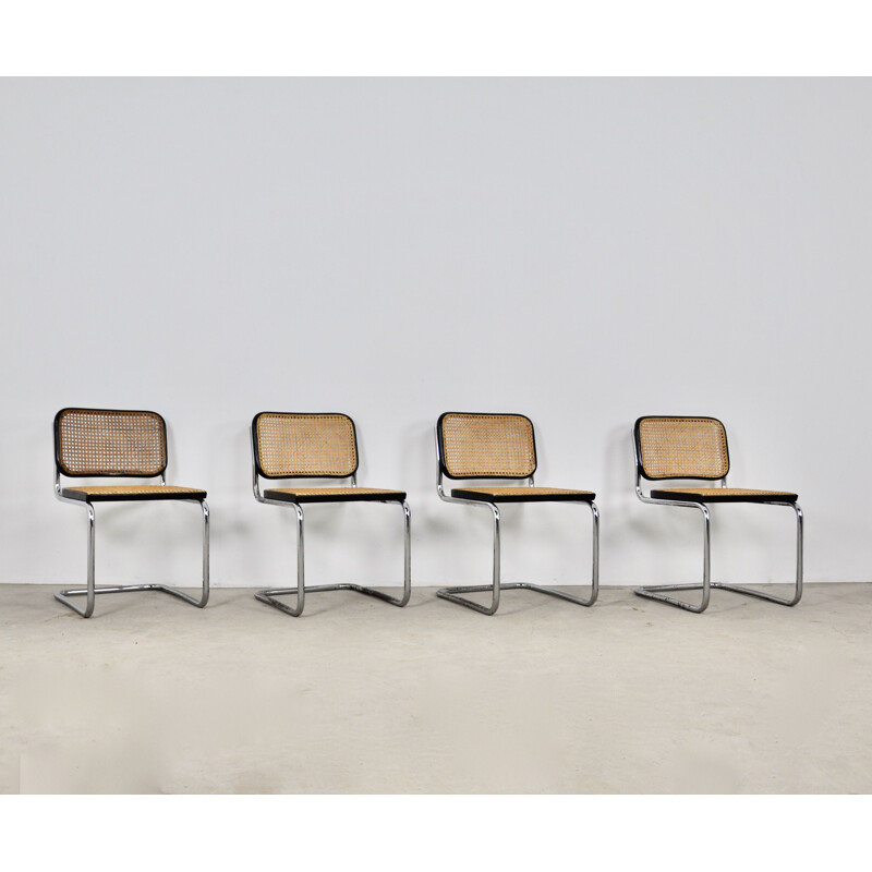 Set of 4 vintage Gavina chairs by Marcel Breuer, 1980