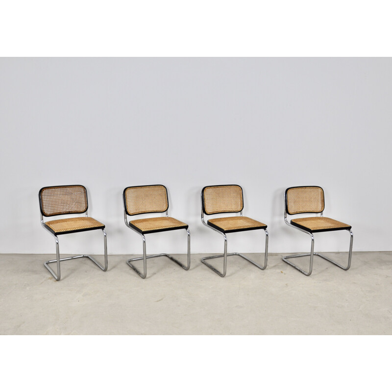 Lot de 4 chaises vintage Gavina par Marcel Breuer, 1980