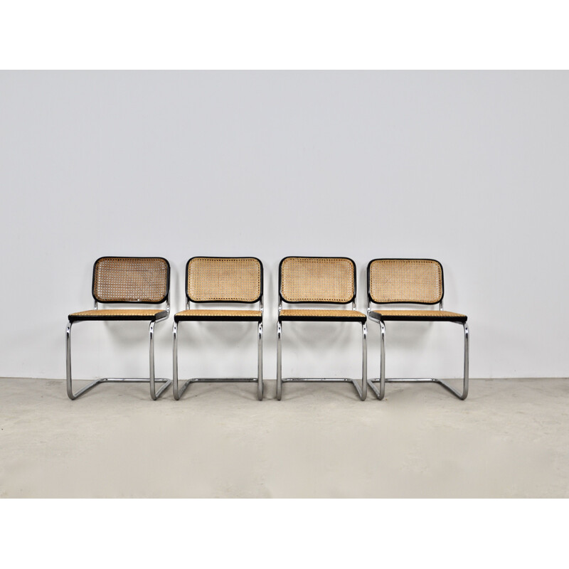 Lot de 4 chaises vintage Gavina par Marcel Breuer, 1980