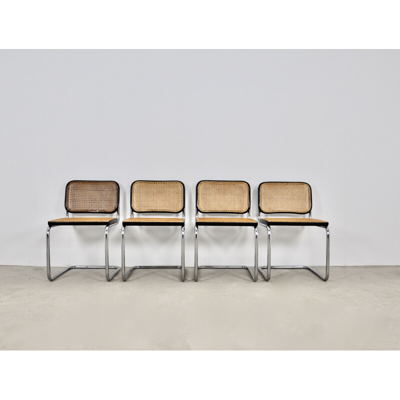 Set of 4 vintage Gavina chairs by Marcel Breuer, 1980