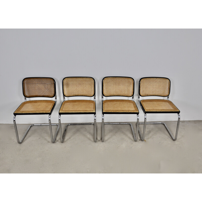 Set of 4 vintage Gavina chairs by Marcel Breuer, 1980