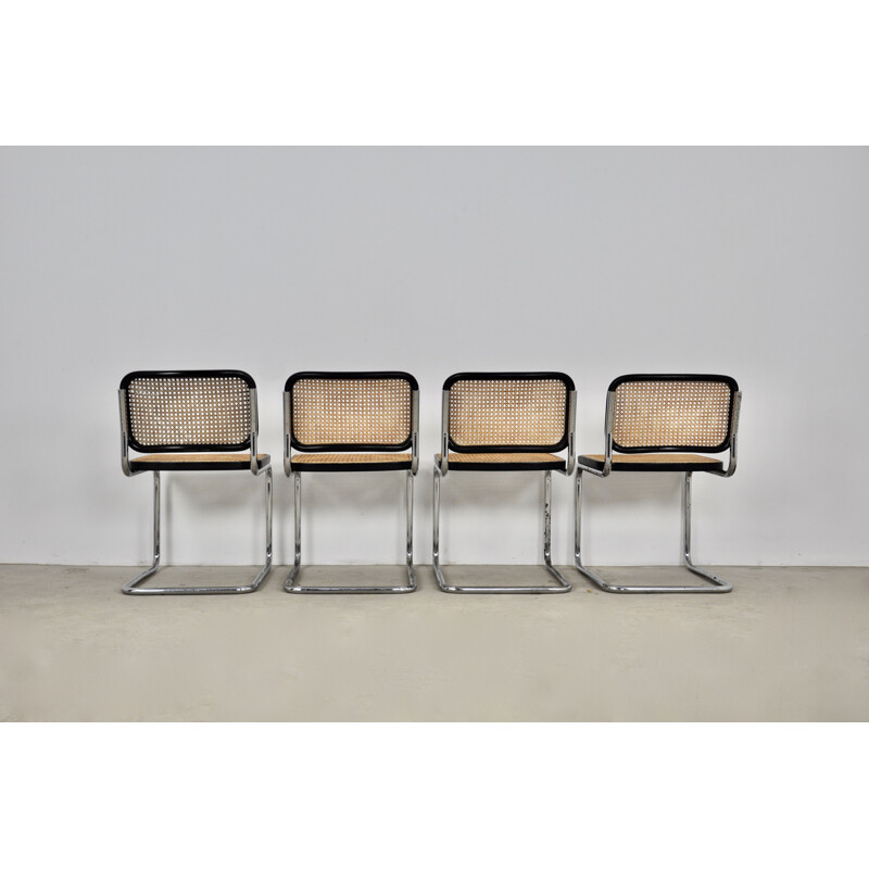 Set of 4 vintage Gavina chairs by Marcel Breuer, 1980