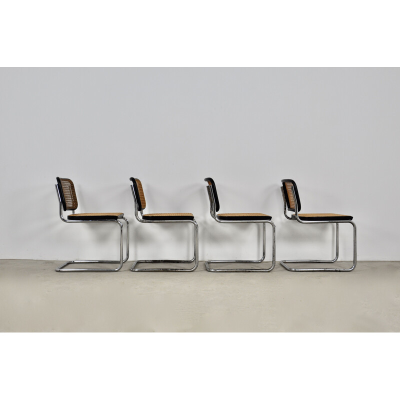Lot de 4 chaises vintage Gavina par Marcel Breuer, 1980