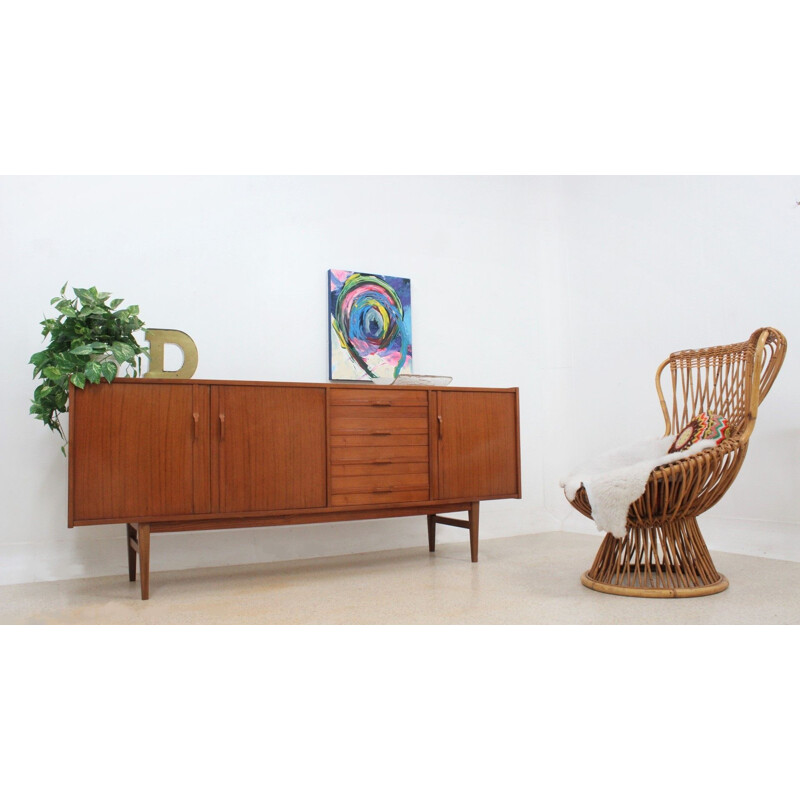 Enfilade scandinave vintage en teck, Italie 1960