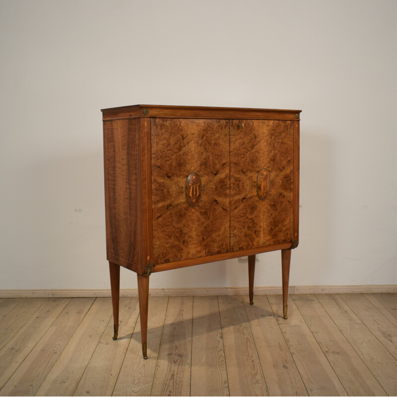 Italian bar cabinet in walnut and mahogany - 1940s