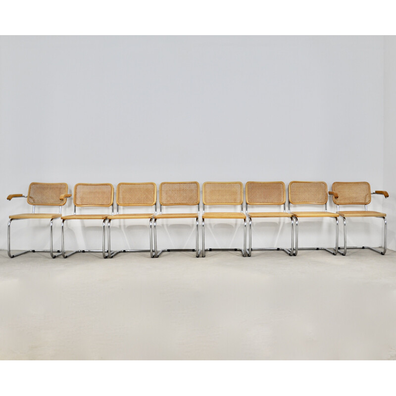 Ensemble 8 chaises vintage de salle à manger B32 de Marcel Breuer