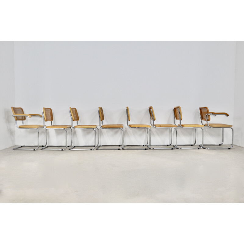 Ensemble 8 chaises vintage de salle à manger B32 de Marcel Breuer