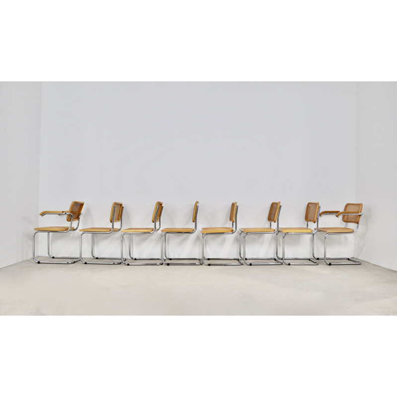 Set of 8 vintage dinning chairs B32 by Marcel Breuer