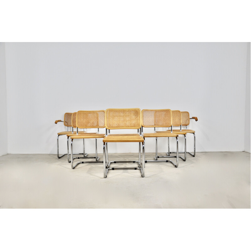 Ensemble 8 chaises vintage de salle à manger B32 de Marcel Breuer