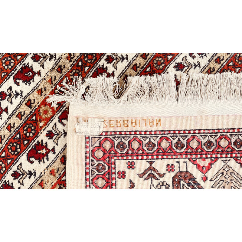 Tapis vintage Persan aux Hirondelles d'Azerbaijan, 130x182cm