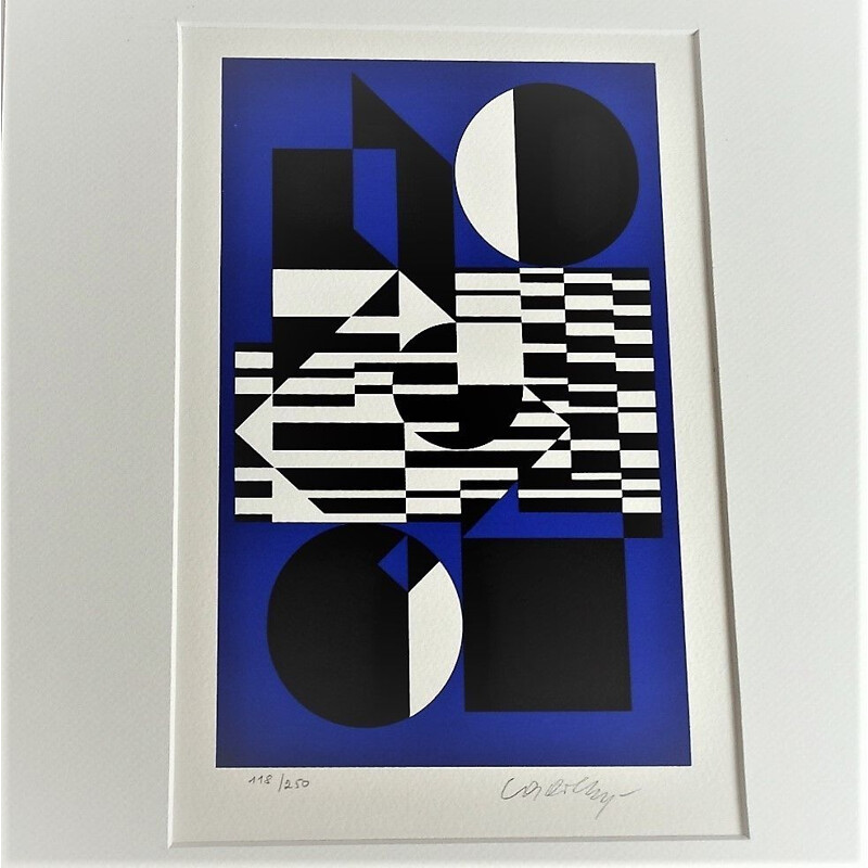 Vintage Vasarely lithograph number 118250