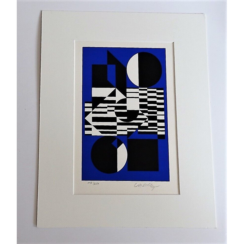 Vintage Vasarely lithograph number 118250