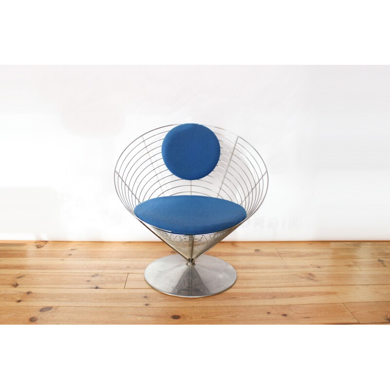 Mid century Fritz Hansen "Wire Cone" chair, Verner PANTON - 1988