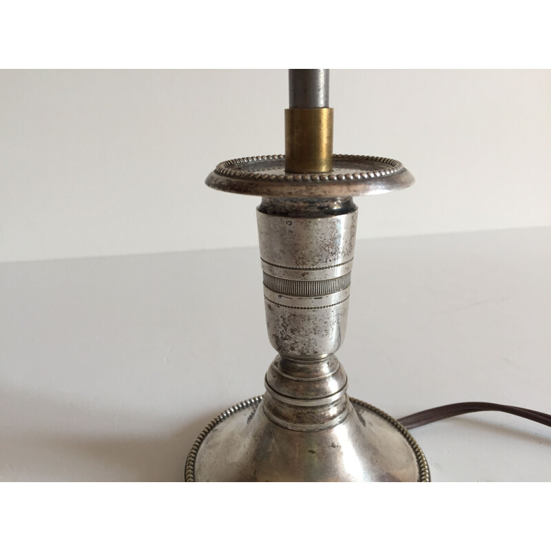 Petite lampe métal argenté vintage