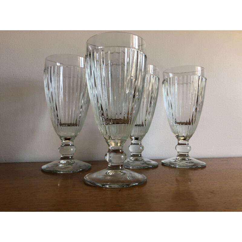 Set aus 4 Vintage-Eisbechern aus Bistro-Glas