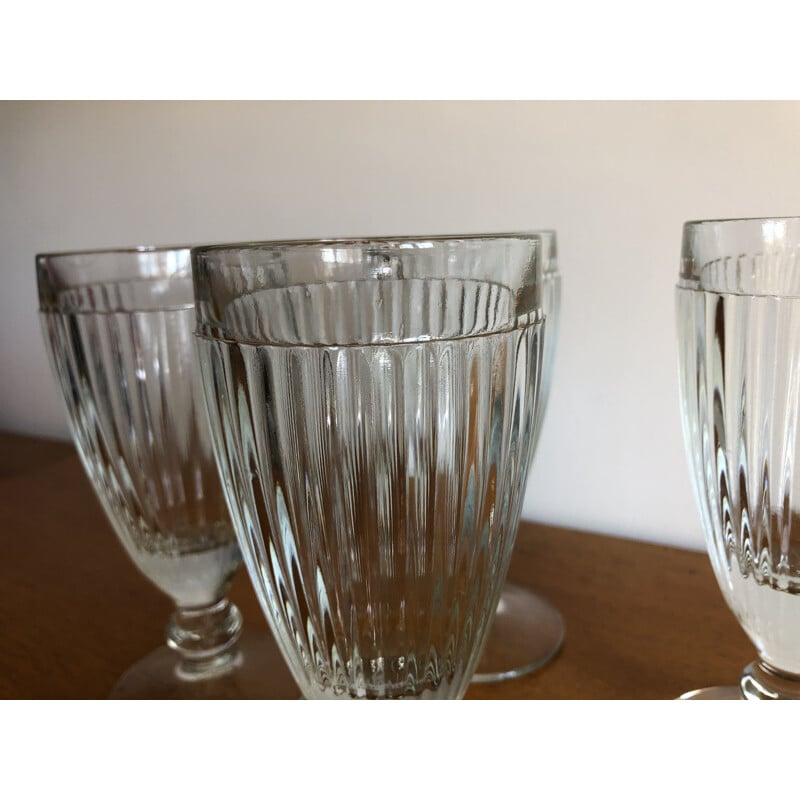 Set of 4 vintage bistro glass ice cream cups