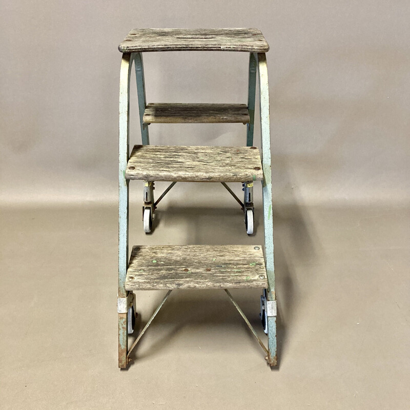 Industrial rolling step stool, 1950 