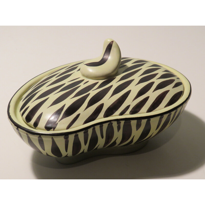 Vintage reniform bowl from Bay Keramic, West Germany 1950