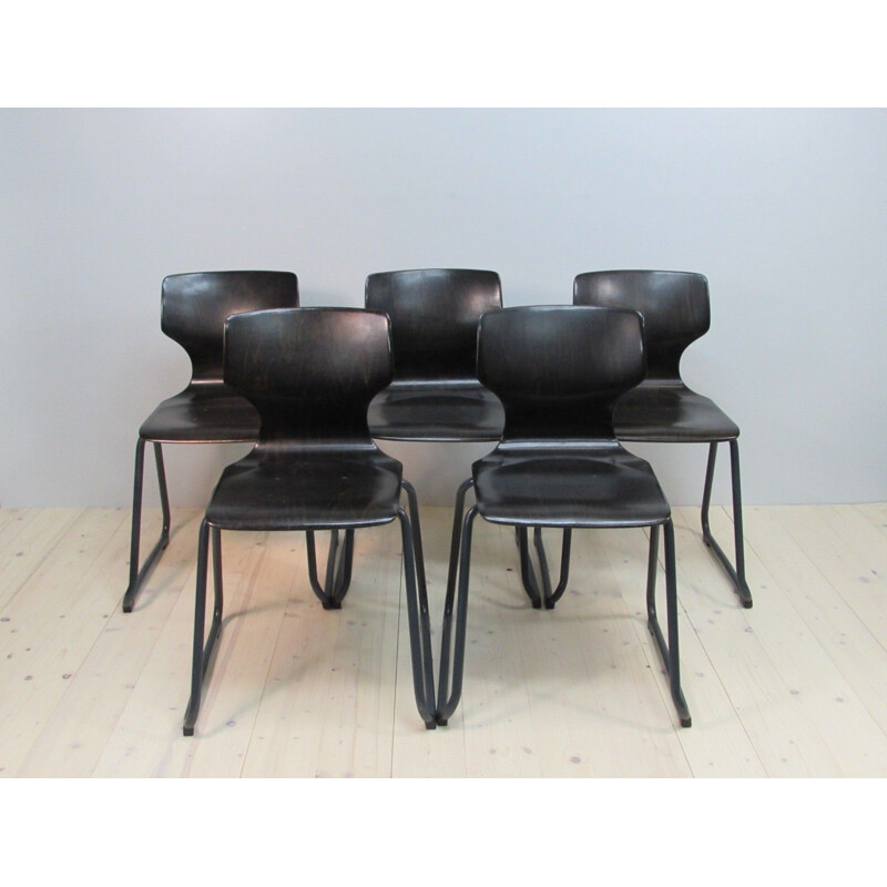 Set of 5 mid-century dining chairs by Adam Stegner