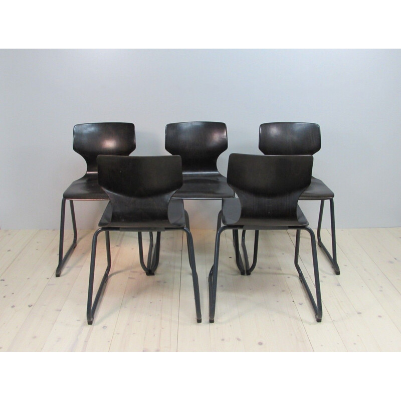 Set of 5 mid-century dining chairs by Adam Stegner