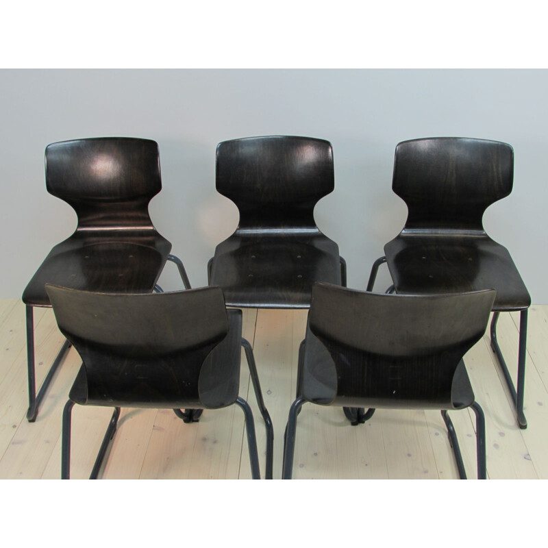 Set of 5 mid-century dining chairs by Adam Stegner