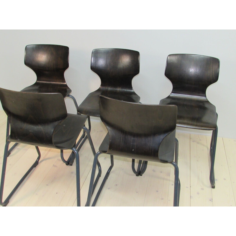 Set of 5 mid-century dining chairs by Adam Stegner