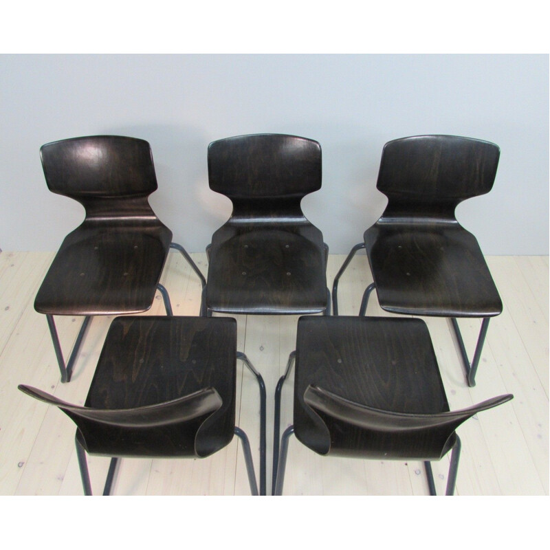 Set of 5 mid-century dining chairs by Adam Stegner