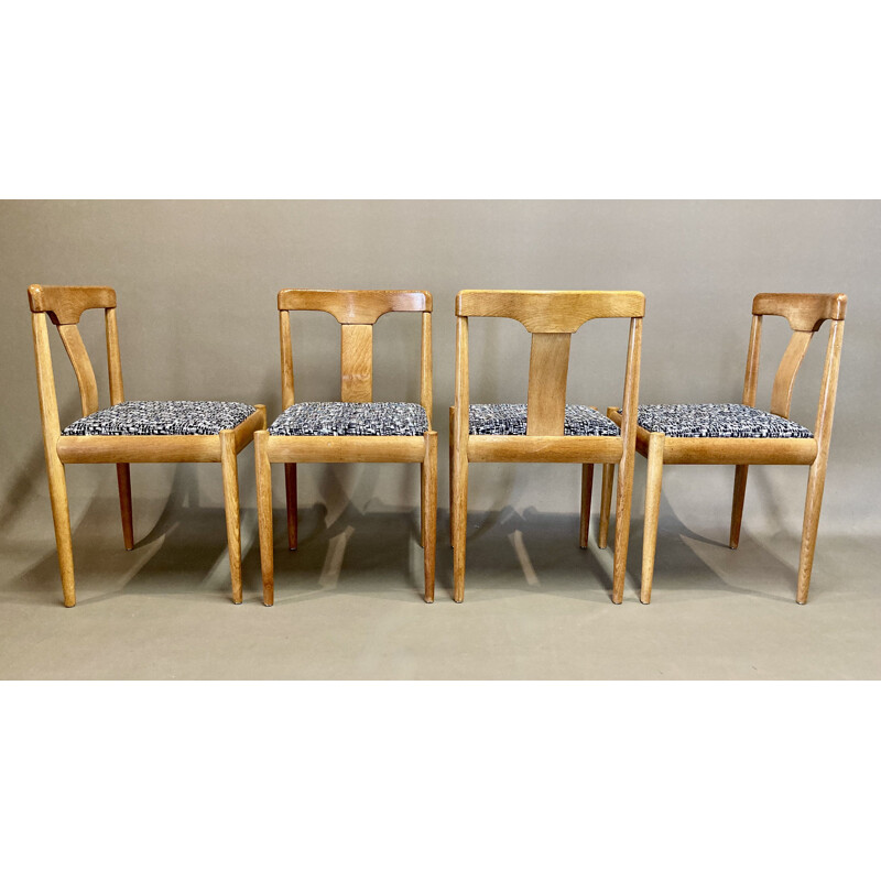Ensemble de 4 chaises vintage design scandinave, 1950