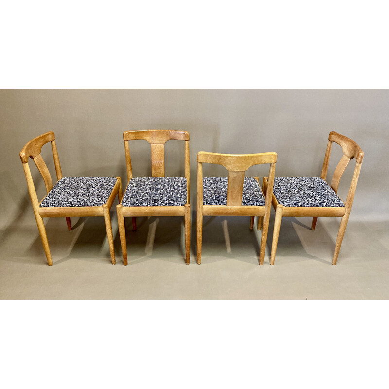 Ensemble de 4 chaises vintage design scandinave, 1950