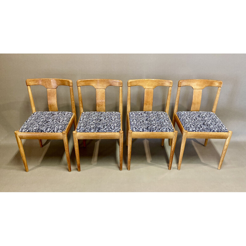 Set of 4 vintage Scandinavian design chairs, 1950