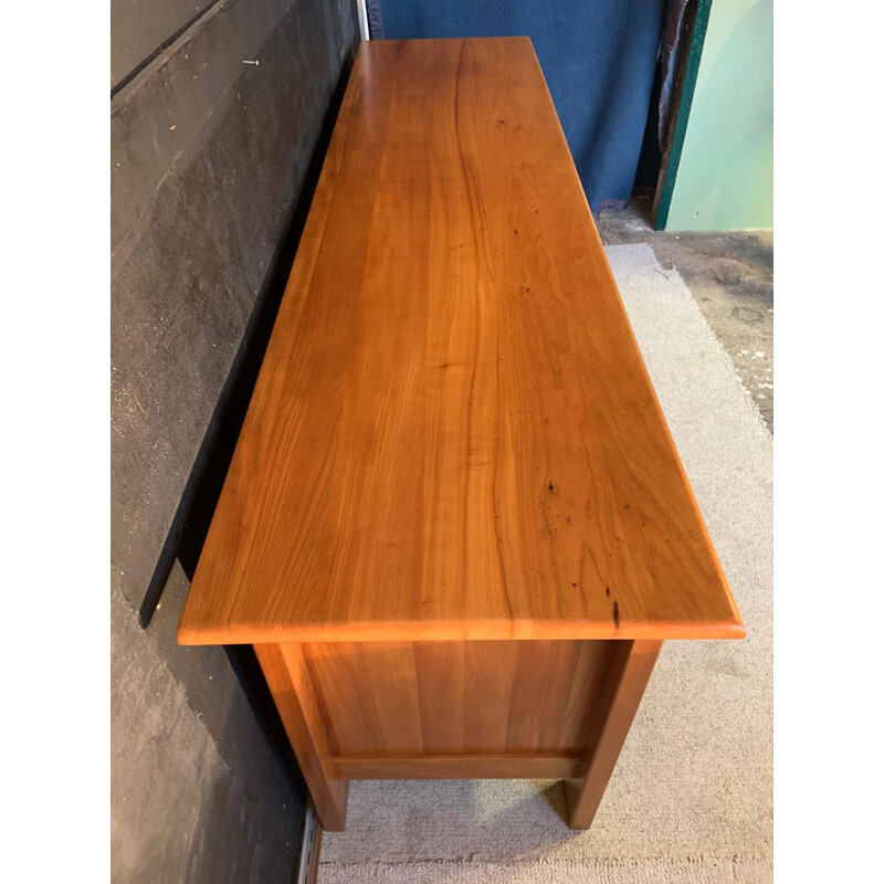 French vintage sideboard in solid elm, 1970