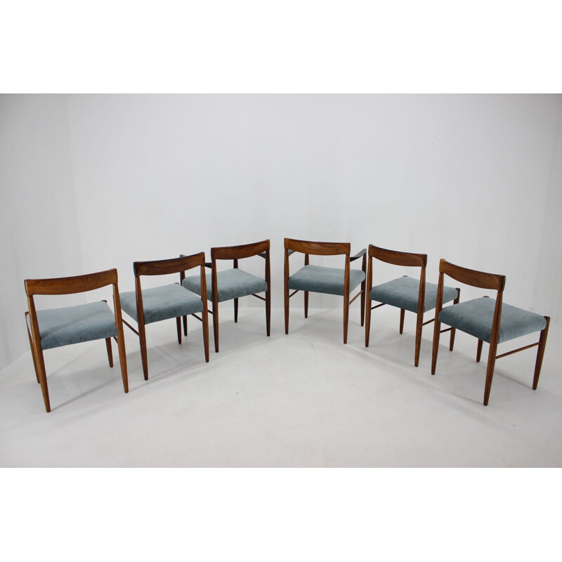 Ensemble de 6 chaises vintage de salle à manger en palissandre danois, 1960