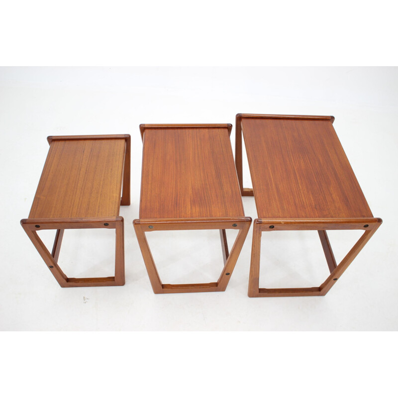 Tables gigognes en teck vintage, Danemark 1960 