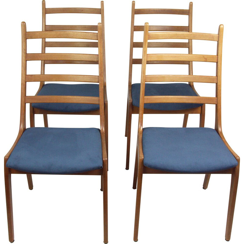 Conjunto de 4 cadeiras de madeira vintage de K.S. Mobelfabrik para Korup Stolefabrik, Dinamarca 1960