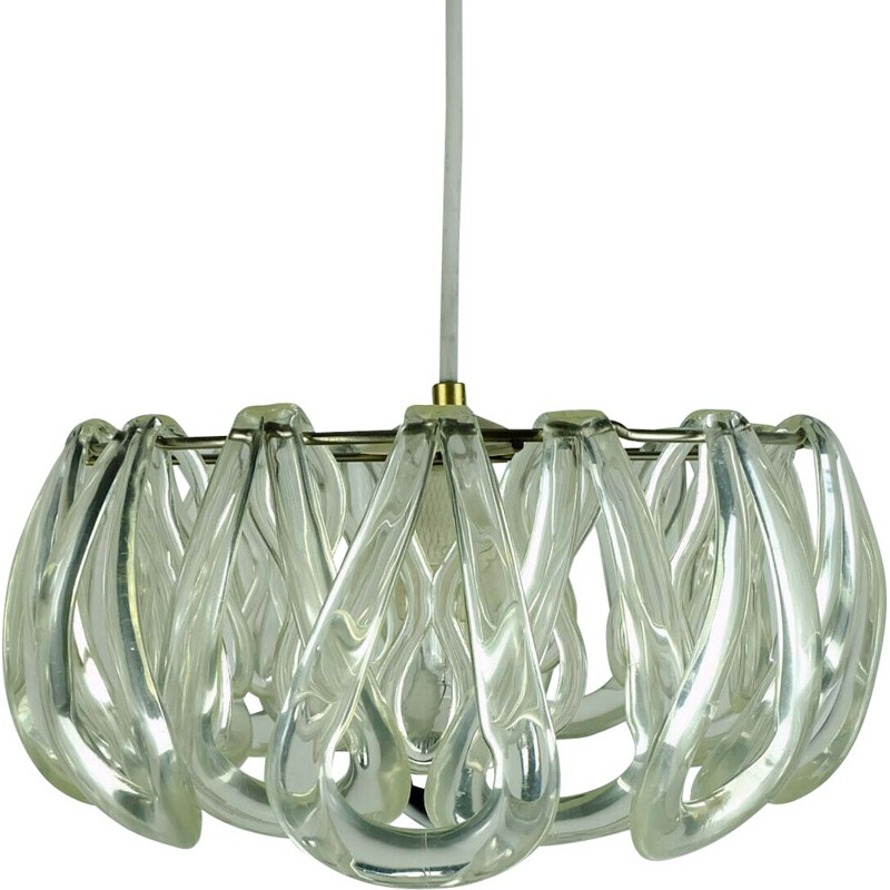 Mid century pendant lamp with 16 acrylic elements, 1960-1970s