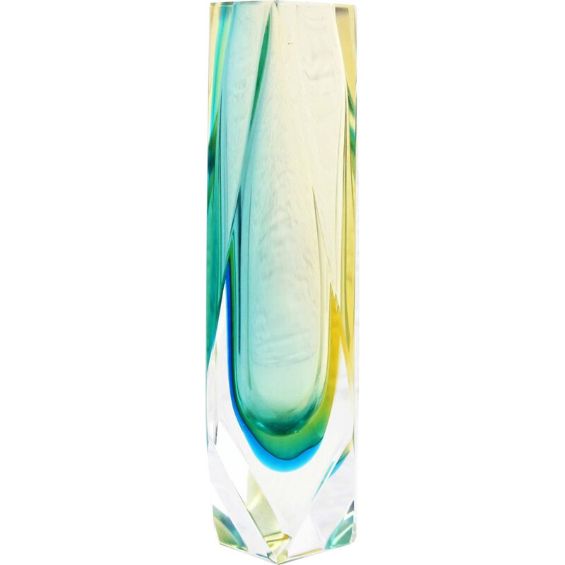 Sommerso vintage vase in Murano glass