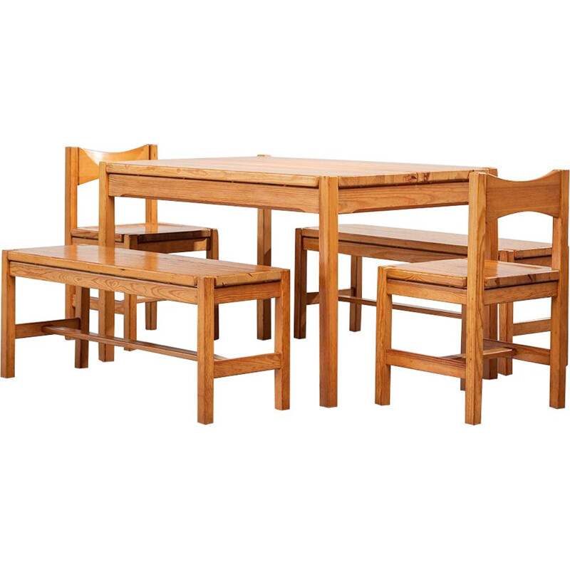 Vintage dining set by Ilamri Tapiovaara for Laukaan Puu, Finland 1963