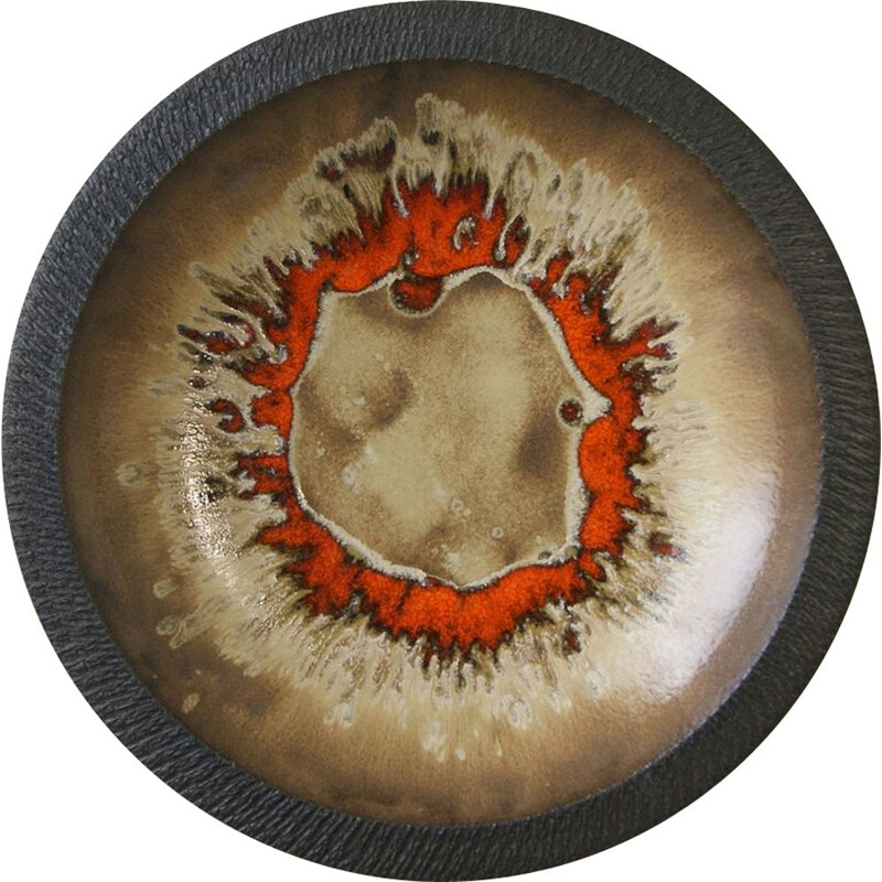 Vintage ceramic wall plate by Løvemose Keramik, Denmark 1960