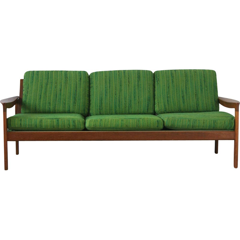 Vintage teak & wool 3-seat sofa by Arne Wahl Iversen for Comfort, Denmark