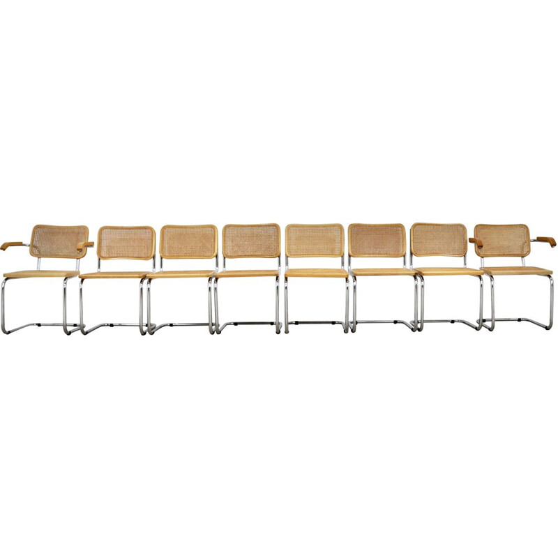 Ensemble 8 chaises vintage de salle à manger B32 de Marcel Breuer