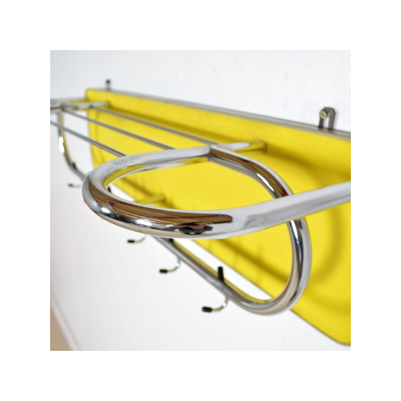 Yellow metal coat rack - 1950s