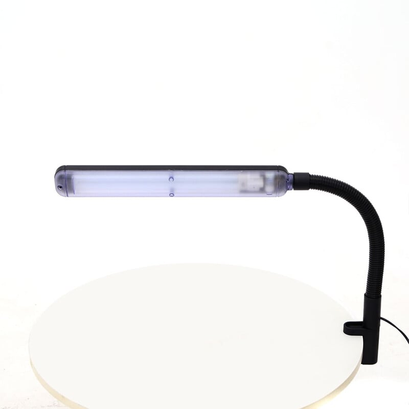 Vintage black plastic clip lamp by Neolt, 1980