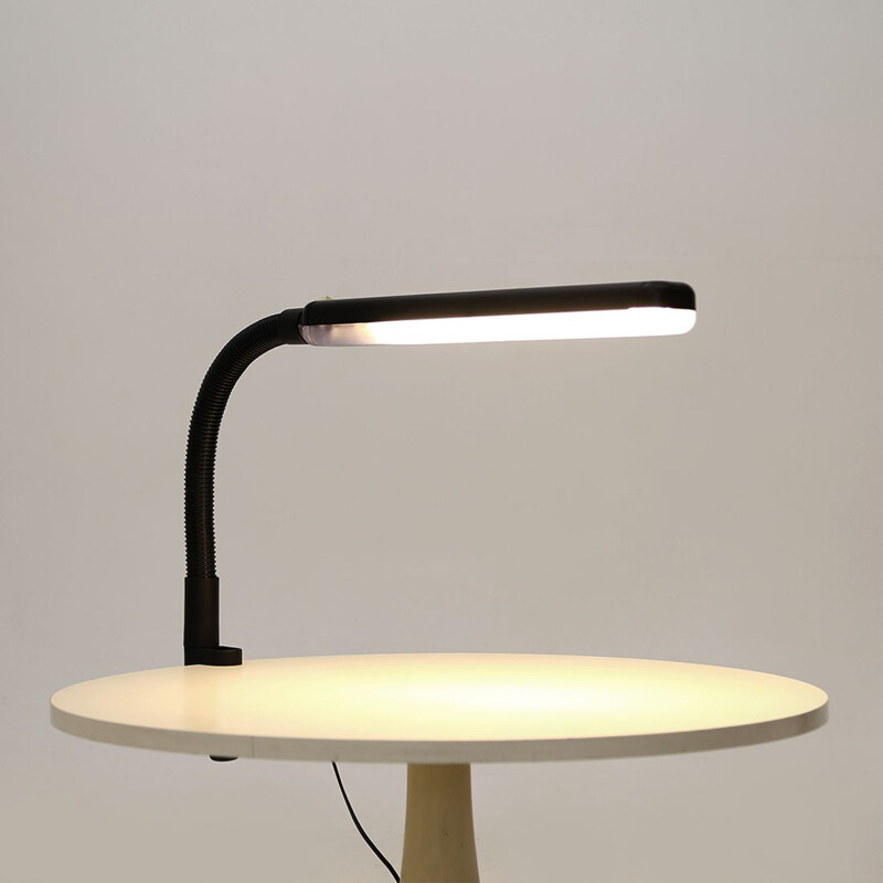 Vintage black plastic clip lamp by Neolt, 1980