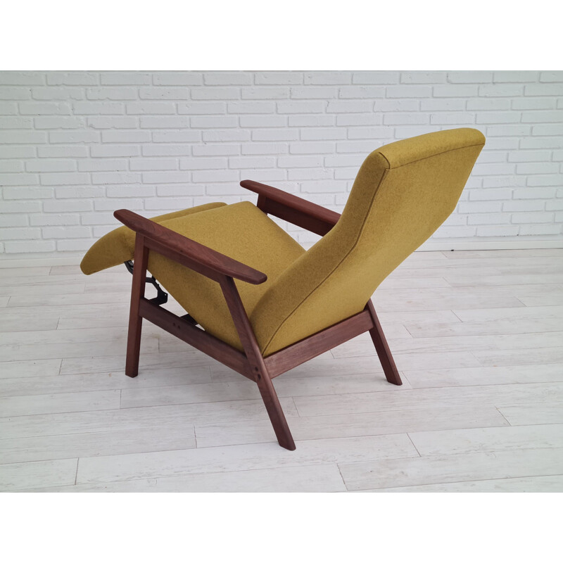 Mid-century danish high-backed armchair with fold-out footrest, 1970